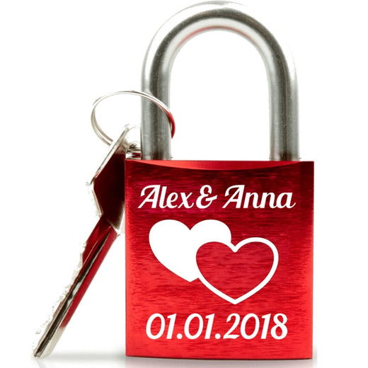 Rotes Schloss mit Namensgravur - Geschenkfreude