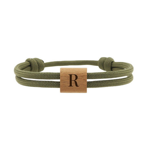 Armband mit Gravur - Paracord Armband - Olive Grün / Schwarz - Geschenkfreude