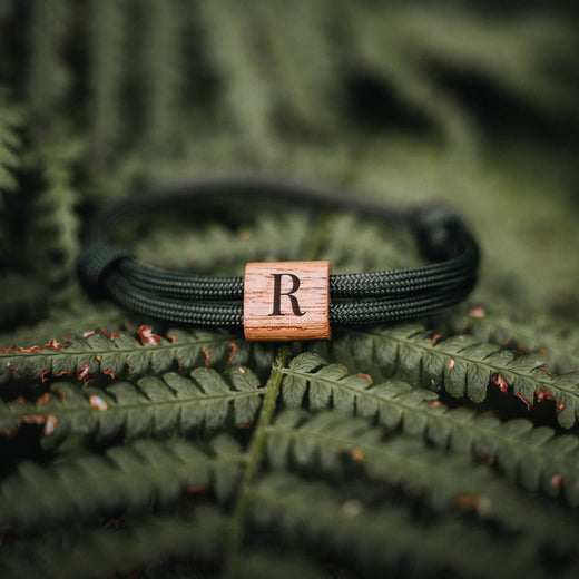 Armband mit Gravur - Paracord Armband - Olive Grün / Schwarz - Geschenkfreude