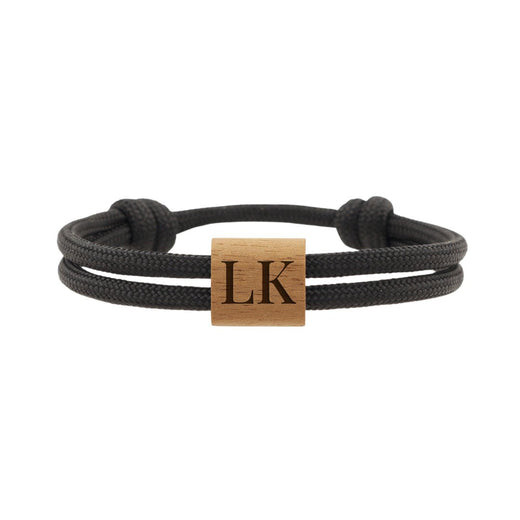 Armband mit Gravur - Paracord Armband - Schwarz / Olivegrün - Geschenkfreude