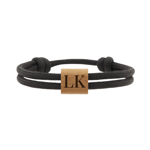 Armband mit Gravur - Paracord Armband - Schwarz / Olivegrün - Geschenkfreude