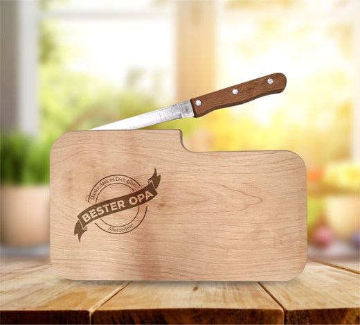 Brotzeitbrett mit Gravur Opa - Geschenkfreude
