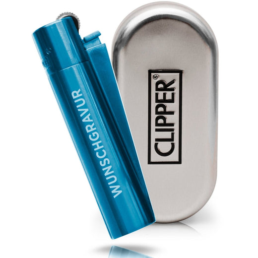 Clipper Feuerzeug mit Gravur | Blau - Clipper