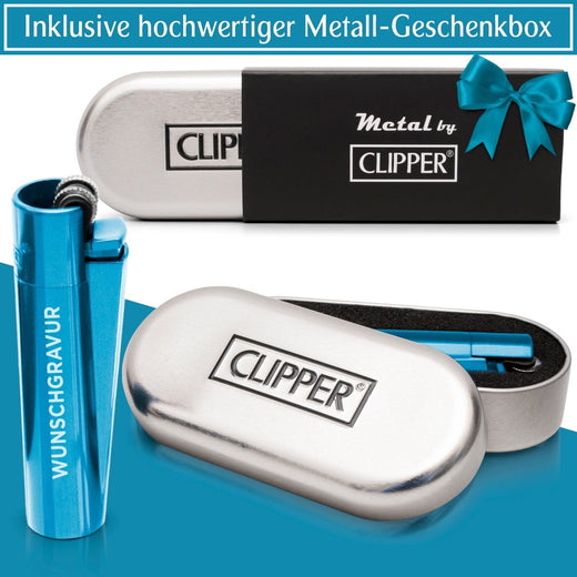 Clipper Feuerzeug mit Gravur | Blau - Clipper