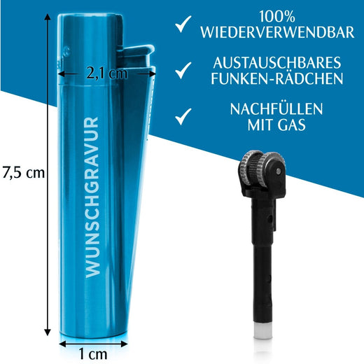 Clipper Feuerzeug mit Gravur | Blau - Clipper