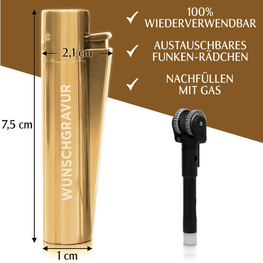 Clipper Feuerzeug mit Gravur | Gold - Clipper