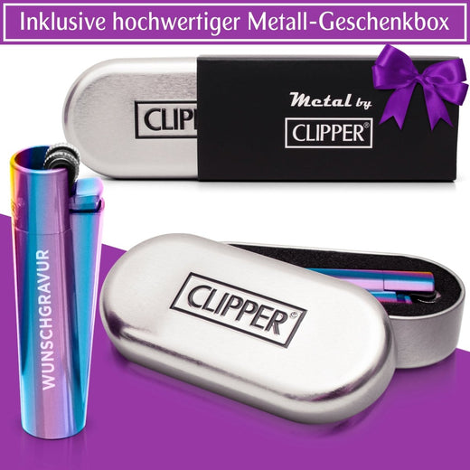 Clipper Feuerzeug mit Gravur | Rainbow - Clipper