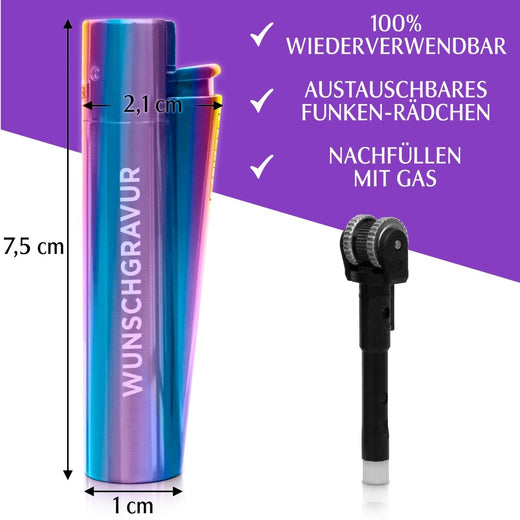 Clipper Feuerzeug mit Gravur | Rainbow - Clipper