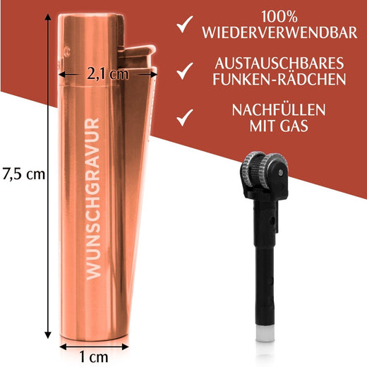 Clipper Feuerzeug mit Gravur | Rosé - Clipper