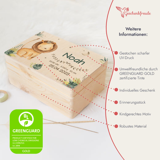 Erinnerungsbox Baby Personalisiert - Farbdruck - Geschenkfreude
