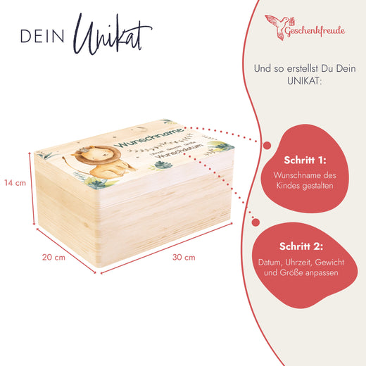 Erinnerungsbox Baby Personalisiert - Farbdruck - Geschenkfreude