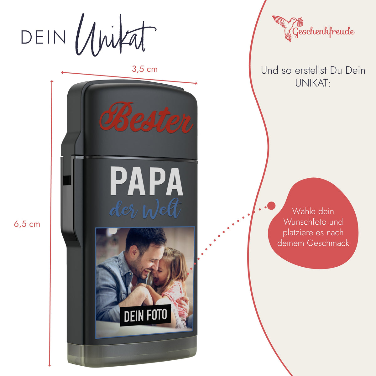Cornice Portafoto Cuore 15x10 Cm – Scritta "Bester Papa Der Welt" – Regalo Per Papà