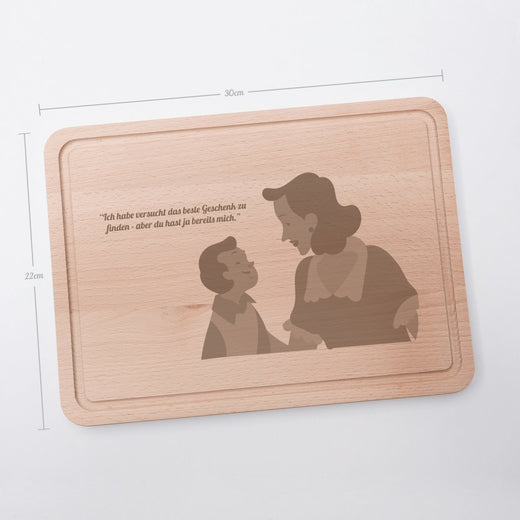 Frühstücksbrett mit Gravur | Geschenkidee Mama - Geschenkfreude
