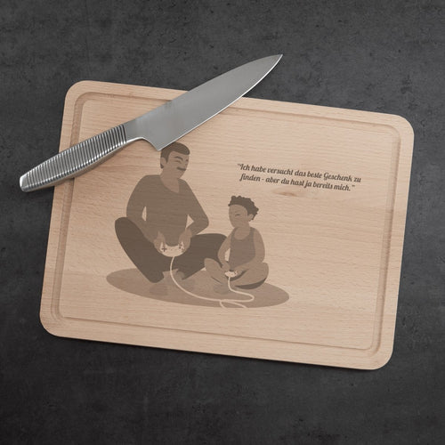 Frühstücksbrett mit Gravur | Geschenkidee Papa - Geschenkfreude