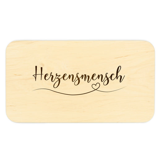 Frühstücksbrettchen Holz mit Motiv Herzensmensch - Geschenkfreude