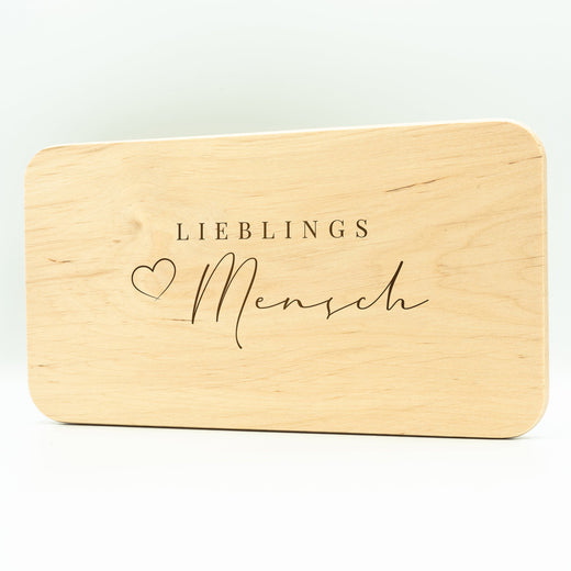 Frühstücksbrettchen Holz mit Motiv Lieblingsmensch - Geschenkfreude