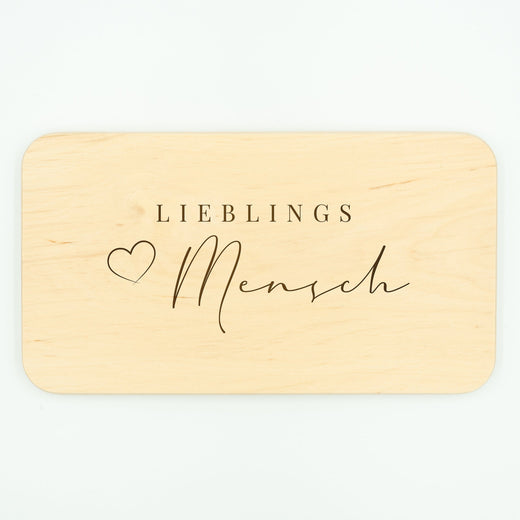 Frühstücksbrettchen Holz mit Motiv Lieblingsmensch - Geschenkfreude