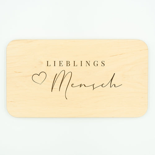 Frühstücksbrettchen Holz mit Motiv Lieblingsmensch - Geschenkfreude