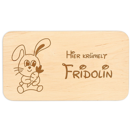 Frühstücksbrettchen mit Gravur Kinder Hase - Geschenkfreude