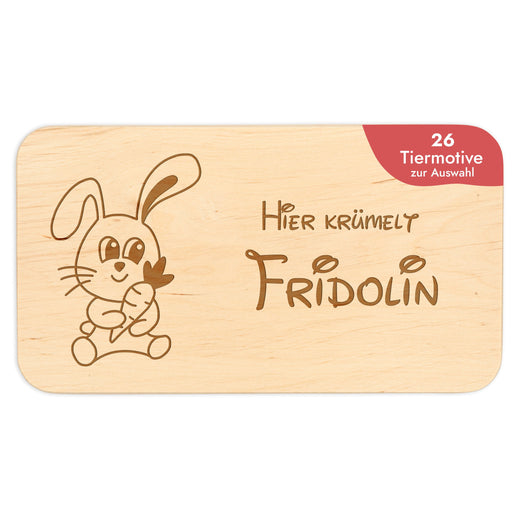 Frühstücksbrettchen mit Gravur Kinder Hase - Geschenkfreude