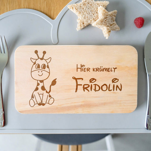 Frühstücksbrettchen mit Gravur Kinder Hase  - Geschenkfreude