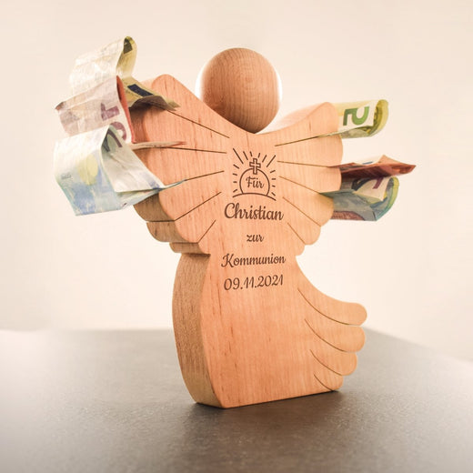 Geldscheinengel mit Gravur | Kommunion - Geschenkfreude