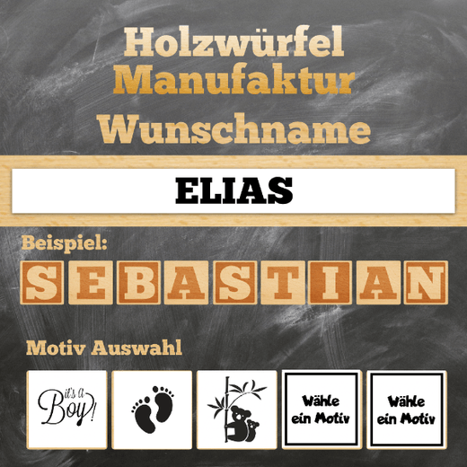 Gravierte Holzwürfel - Geschenk zur Geburt - Geschenkfreude