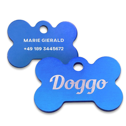 Hundemarke mit Gravur | personalisiert in blau - Geschenkfreude
