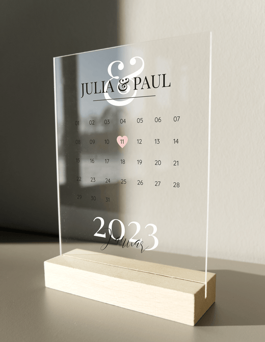 Jahrestag Kalendar auf Acrylglas Bedruckt - Geschenkfreude