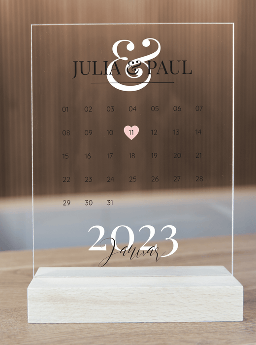 Jahrestag Kalendar auf Acrylglas Bedruckt - Geschenkfreude