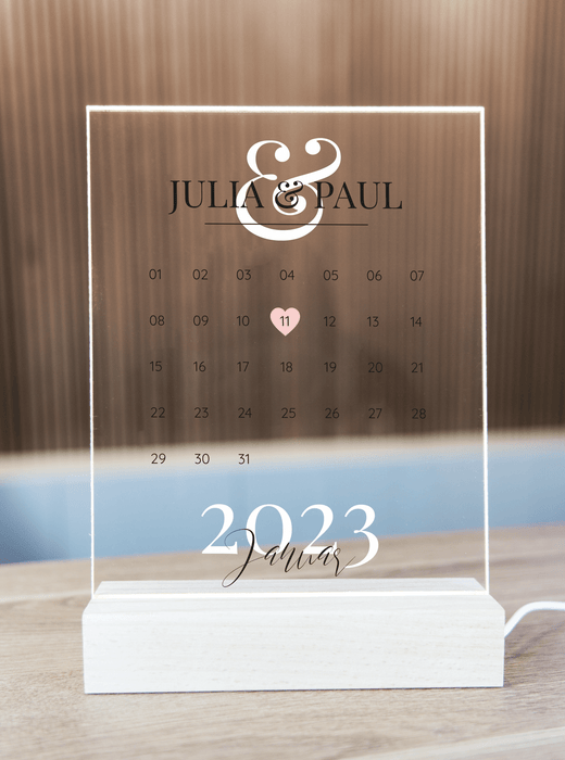 Jahrestag Kalendar auf Acrylglas Bedruckt - Geschenkfreude