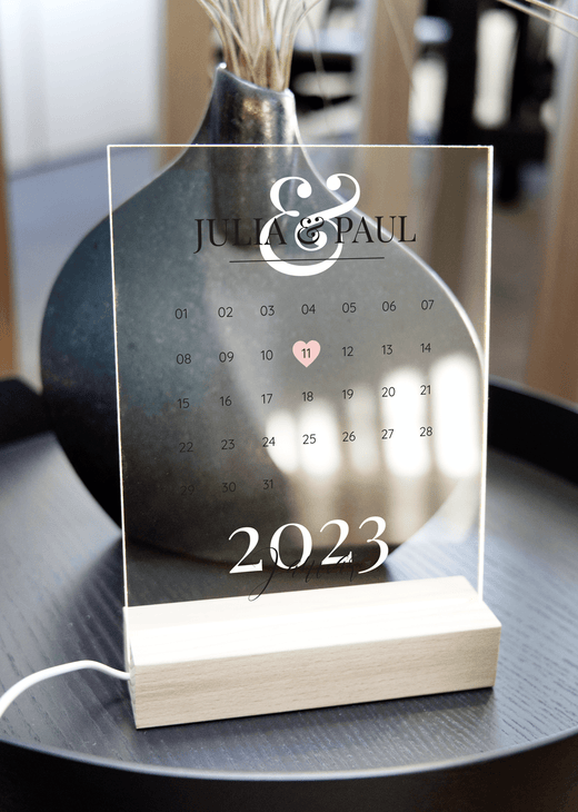 Jahrestag Kalendar auf Acrylglas Bedruckt - Geschenkfreude