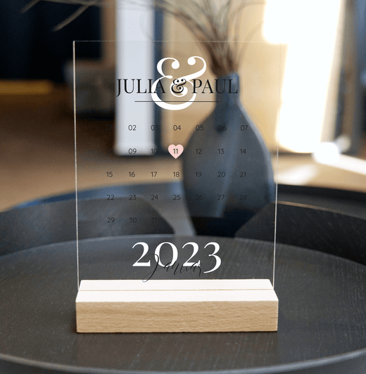 Jahrestag Kalendar auf Acrylglas Bedruckt - Geschenkfreude