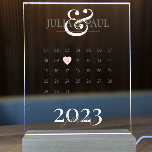 Jahrestag Kalendar auf Acrylglas Bedruckt  - Geschenkfreude