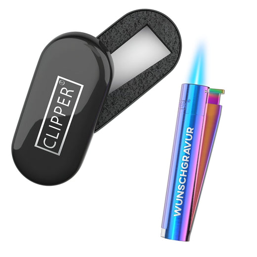 Jet Clipper Feuerzeug mit Gravur | Rainbow - Clipper