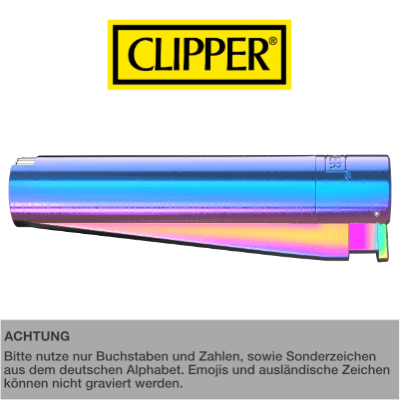 Jet Clipper Feuerzeug mit Gravur | Rainbow - Clipper