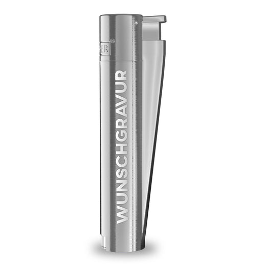Jet Clipper Feuerzeug mit Gravur | Silber - Clipper