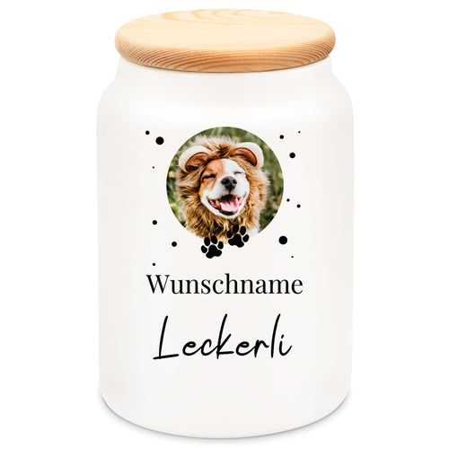 Leckerli Dose Personalisiert Gepunktetes Motiv  - Geschenkfreude