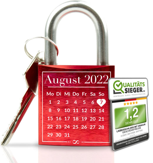 Liebesschloss mit Gravur - Kalender - Jahrestag Geschenk - Geschenkfreude