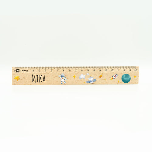 Lineal Personalisiert mit Namen und Astronauten Motiv - 20 cm - Geschenkfreude