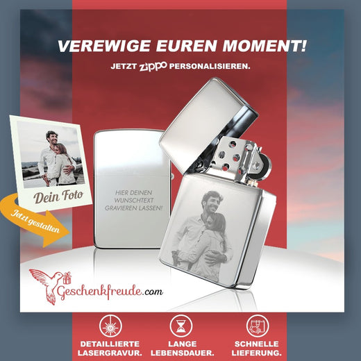 Original Zippo Feuerzeug mit Bildgravur - Zippo