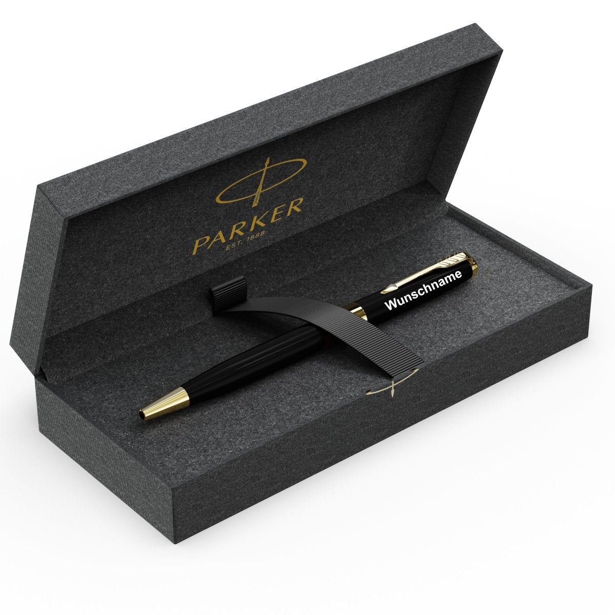 Lade das Bild in den Galerie-Viewer, Parker Sonnet Kugelschreiber mit Gravur | schwarz / gold  - Parker