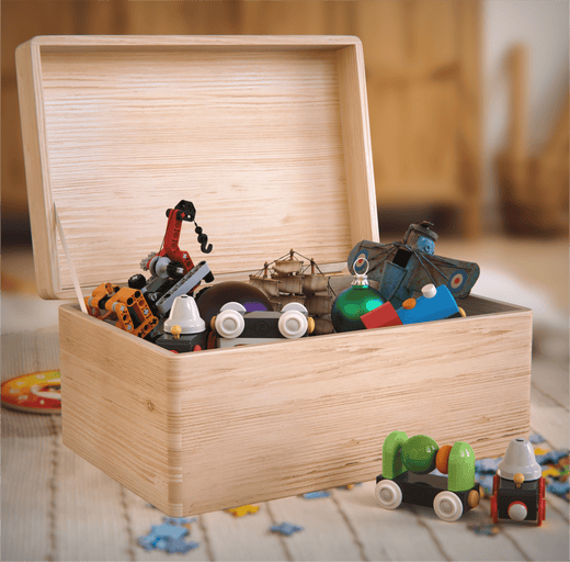 Personalisierte Erinnerungsbox Baby aus Holz - Motiv Geburt - Geschenkfreude