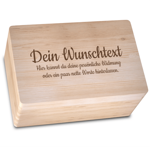 Personalisierte Holzkiste aus Holz mit Wunschtext - Geschenkfreude