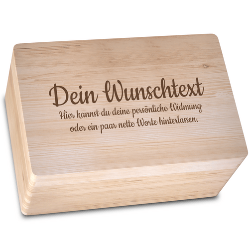Personalisierte Holzkiste aus Holz mit Wunschtext - Geschenkfreude