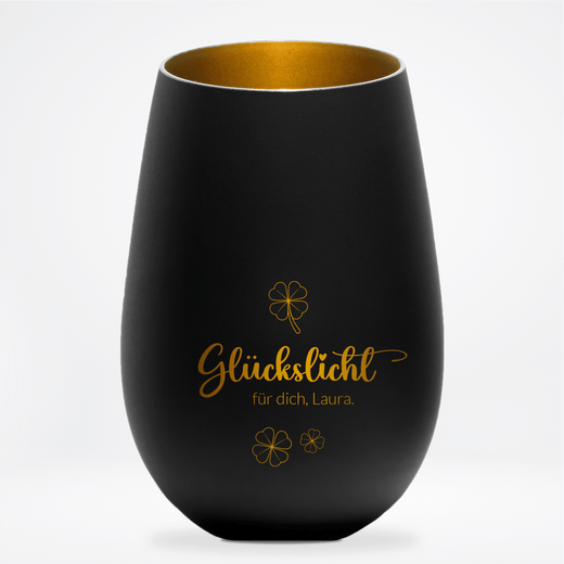 Personalisiertes Glückslicht Teelicht - Geschenkfreude