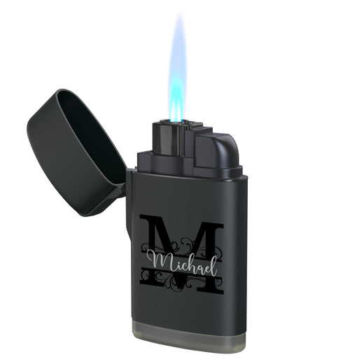 Personalisiertes Sturmfeuerzeug mit Druck - Initialen - Monochrom - Geschenkfreude