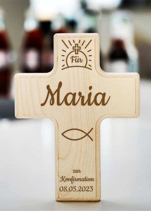 Persönliches Holzkreuz zur Konfirmation - Geschenkfreude