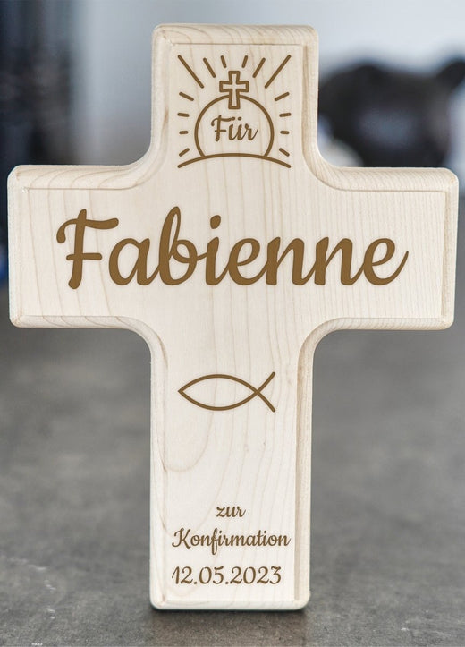 Persönliches Holzkreuz zur Konfirmation - Geschenkfreude