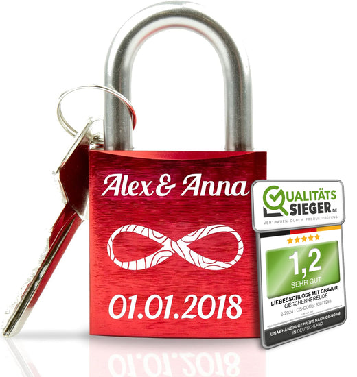 Rotes Schloss mit Namensgravur - Geschenkfreude